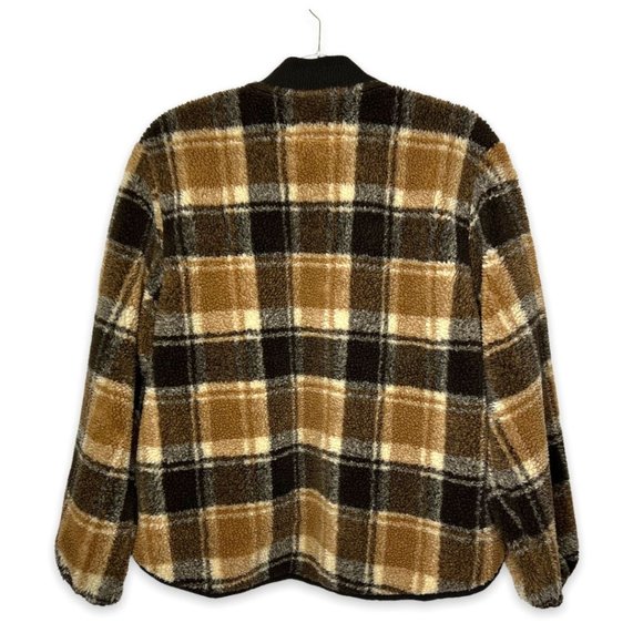 The Great. Sherpa Bomber Check Jacket Size 2 - Picture 6 of 7